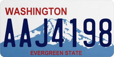 WA license plate AAJ4198