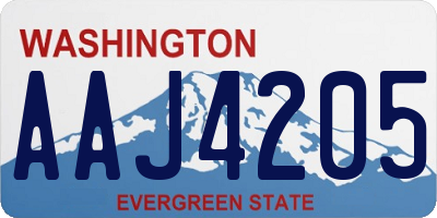 WA license plate AAJ4205