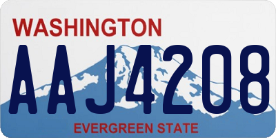 WA license plate AAJ4208