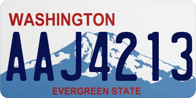 WA license plate AAJ4213