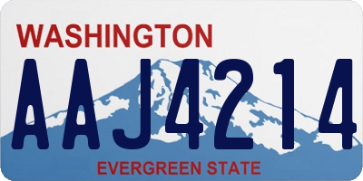 WA license plate AAJ4214