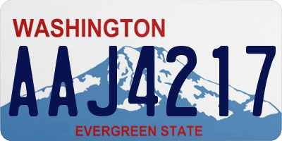 WA license plate AAJ4217