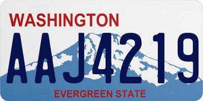 WA license plate AAJ4219