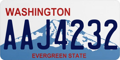 WA license plate AAJ4232