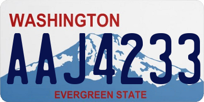 WA license plate AAJ4233