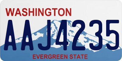 WA license plate AAJ4235