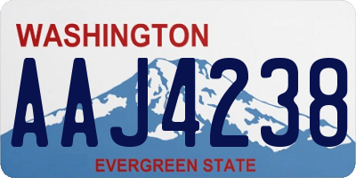 WA license plate AAJ4238