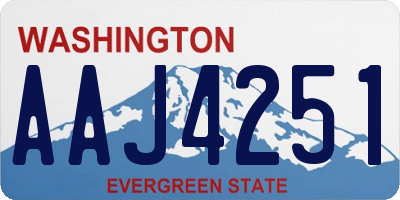 WA license plate AAJ4251