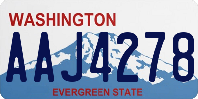WA license plate AAJ4278