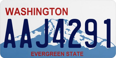 WA license plate AAJ4291