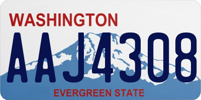 WA license plate AAJ4308