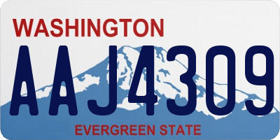 WA license plate AAJ4309