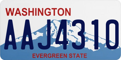 WA license plate AAJ4310