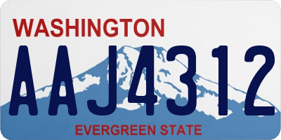 WA license plate AAJ4312