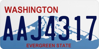 WA license plate AAJ4317