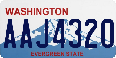 WA license plate AAJ4320