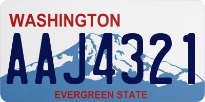 WA license plate AAJ4321