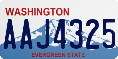 WA license plate AAJ4325