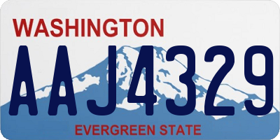 WA license plate AAJ4329
