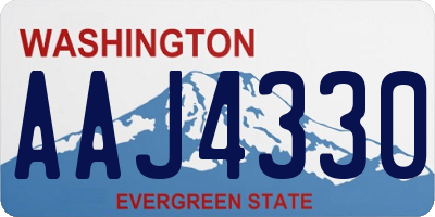 WA license plate AAJ4330