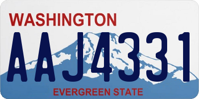 WA license plate AAJ4331