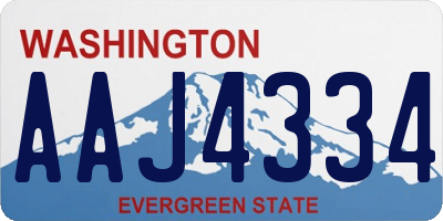 WA license plate AAJ4334