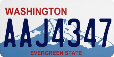 WA license plate AAJ4347