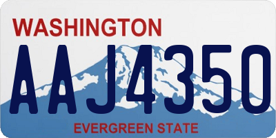 WA license plate AAJ4350