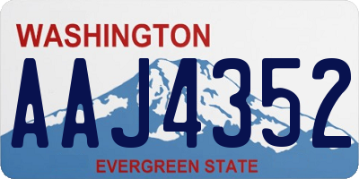 WA license plate AAJ4352