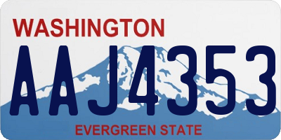 WA license plate AAJ4353