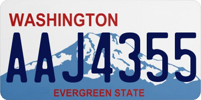 WA license plate AAJ4355