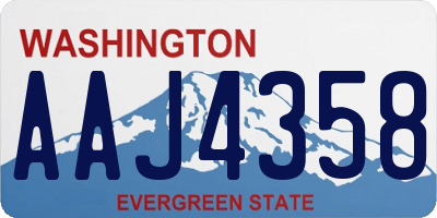 WA license plate AAJ4358