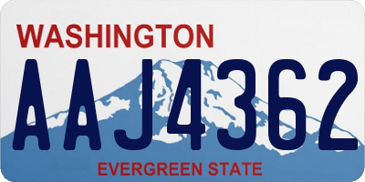 WA license plate AAJ4362