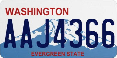 WA license plate AAJ4366