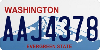 WA license plate AAJ4378