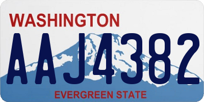 WA license plate AAJ4382