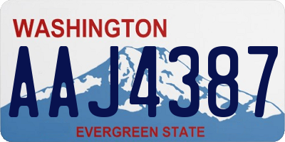 WA license plate AAJ4387