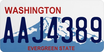 WA license plate AAJ4389