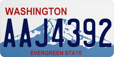 WA license plate AAJ4392