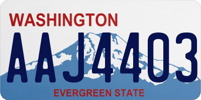 WA license plate AAJ4403