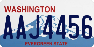 WA license plate AAJ4456