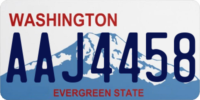 WA license plate AAJ4458