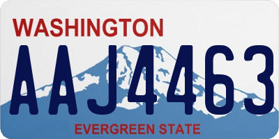 WA license plate AAJ4463