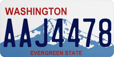 WA license plate AAJ4478