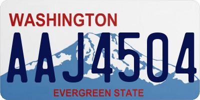 WA license plate AAJ4504