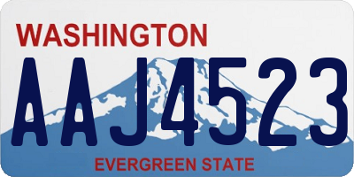 WA license plate AAJ4523