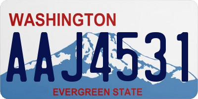 WA license plate AAJ4531