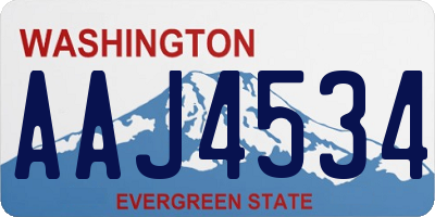 WA license plate AAJ4534