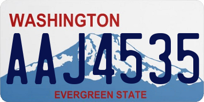 WA license plate AAJ4535