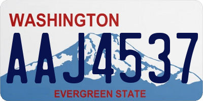 WA license plate AAJ4537